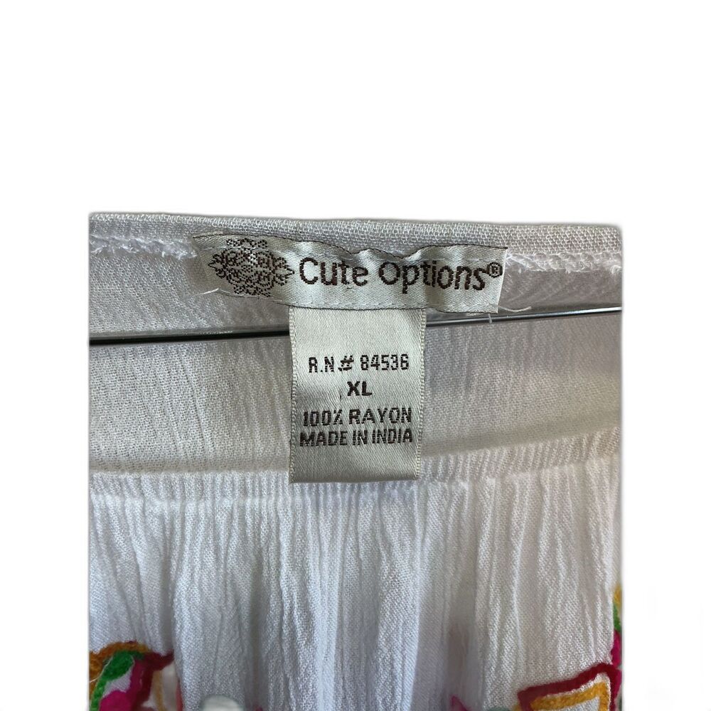 CUTE OPTION Embroided, Boho, Cottage Core Blouse XL - Picture 3 of 6
